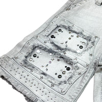 Elite Denim Kids Flint Embellished Denim Shorts Grey