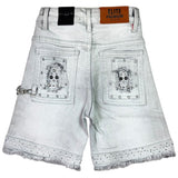 Elite Denim Kids Flint Embellished Denim Shorts Grey