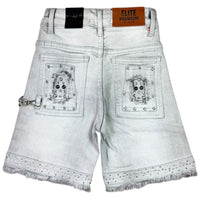 Elite Denim Kids Flint Embellished Denim Shorts Grey