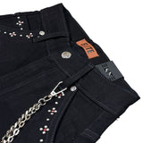 Elite Denim Kids Winners Embellished Denim Shorts Jet Black