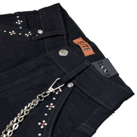 Elite Denim Kids Winners Embellished Denim Shorts Jet Black