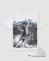 G West Rider Of Flames Rhinestone Tee White/Grey/Blue