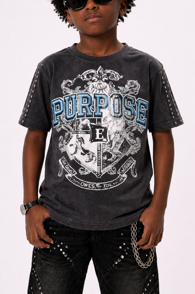 Elite denim Purpose kids Tee black