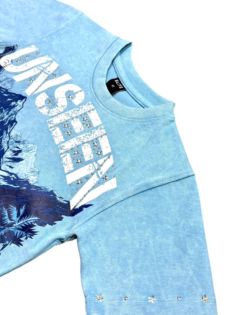 Elite Denim Kids Unseen Embellished Kids Tee Blue
