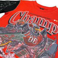 Elite Denim Kids Champ Premium Embellished Tee Orange