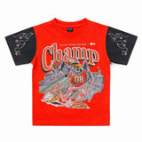 Elite Denim Kids Champ Premium Embellished Tee Orange