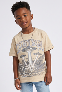 Elite Denim Kids Control Embellished Tee Sand Wash