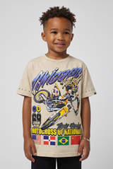 Elite Denim Kids Motocross Premium Embellished Tee beige