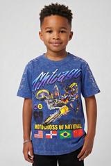 Elite Denim Kids Motocross Premium Embellished Tee Blue