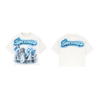 Shattered Hearts Nyc On Fire Tee White