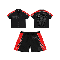 Shattered Hearts Logo Nylon Short Set Black/Red