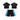 Shattered Hearts Logo Nylon Short Set Black/Blue