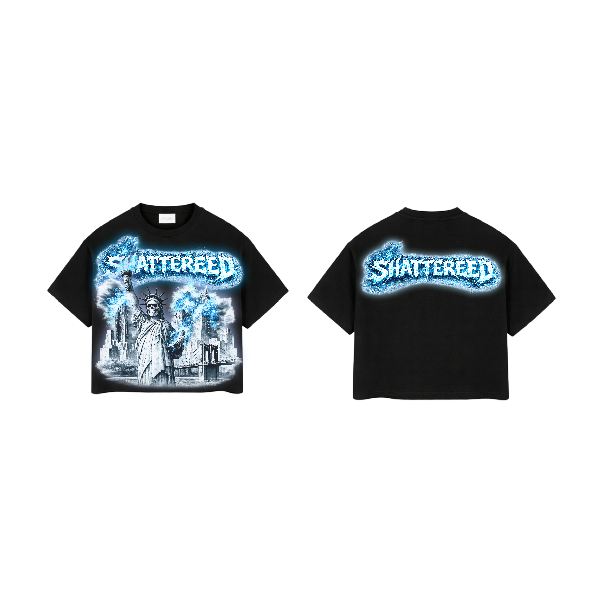 Shattered Hearts Nyc On Fire Tee Black