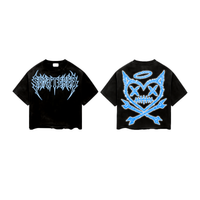 Shattered Hearts Logo Halo Skull Tee Black