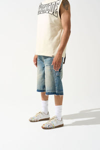 Serende Terre Denim Shorts Tinted Mid Blue Indigo