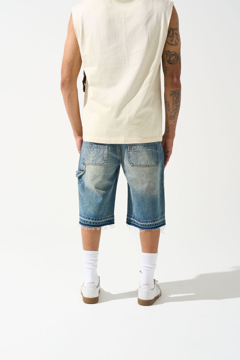 Serende Terre Denim Shorts Tinted Mid Blue Indigo