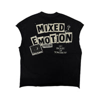 Mixed Emotion “Newspaper” Sleeveless tee Black