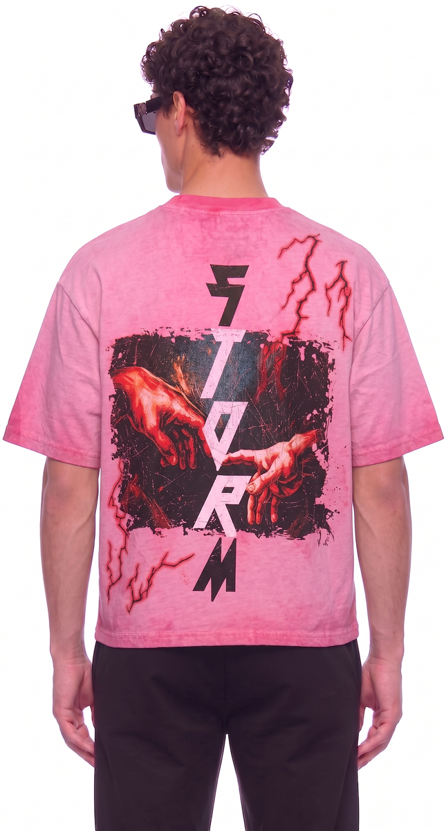 Strom88 Benito Rhinestone Tee Pink