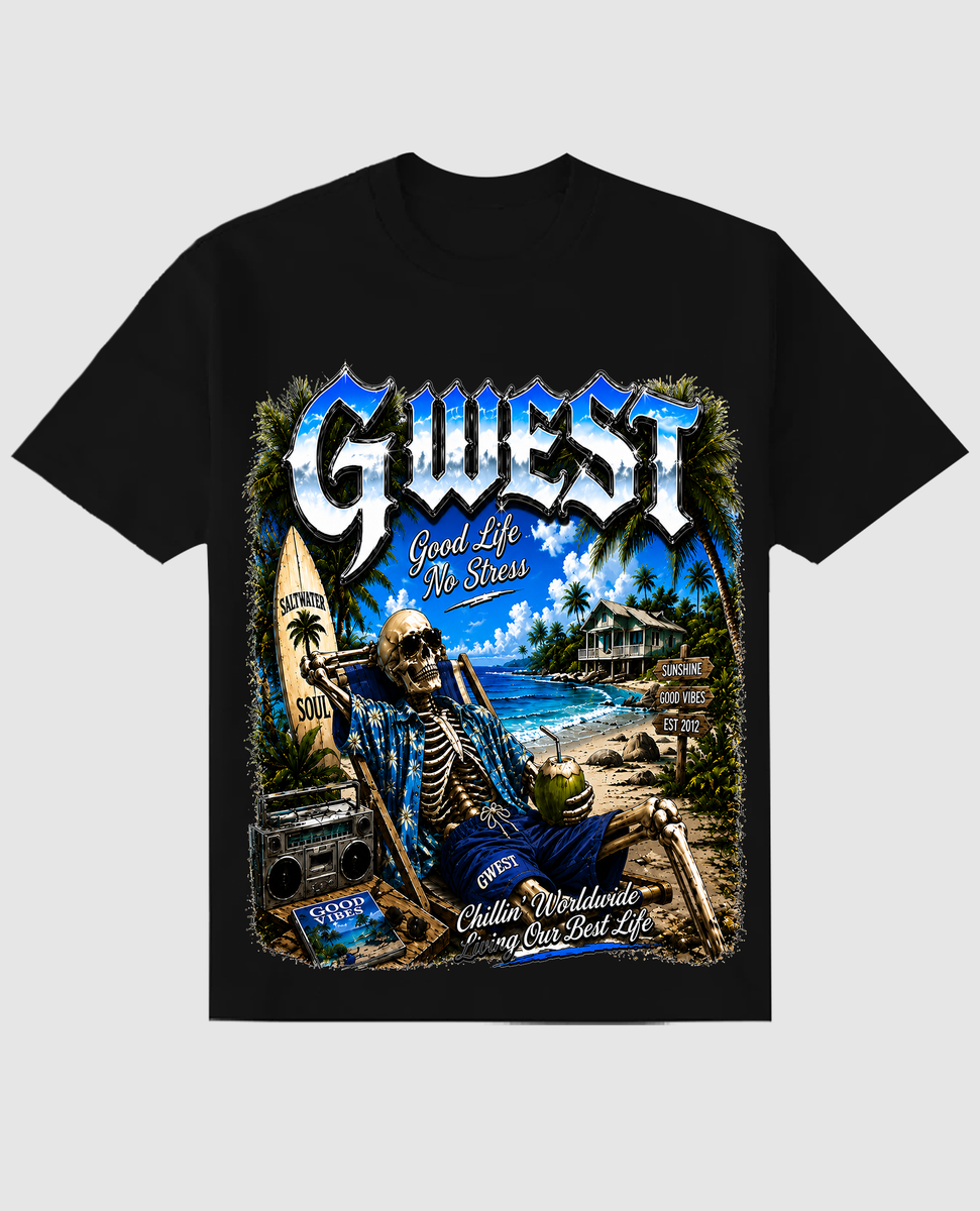 Gwest Men's Good Life No Stress Tee Black