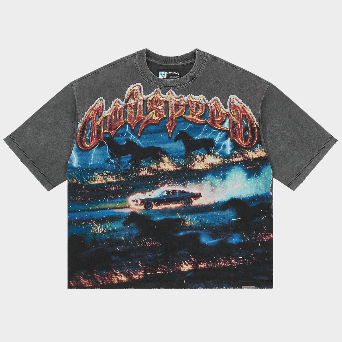 Godspeed Horsepower Tee Grey Wash