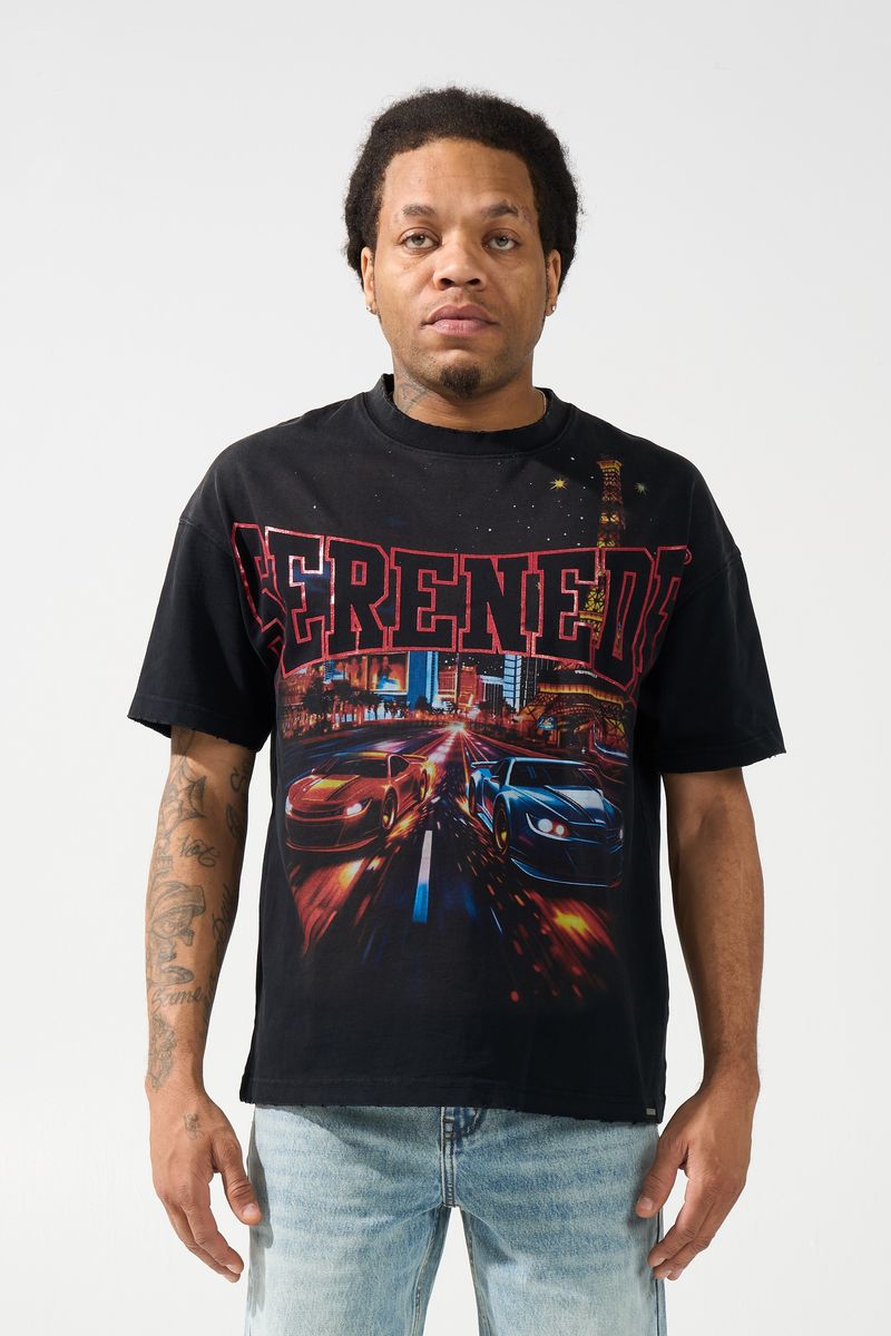 Serenede Las Vegas Street Racing Tee Black