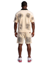 Kleep Y’all Invtd Crystal Stud Polo Short Set Cream