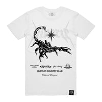 Hasta Muerte Rhinestone Scorpion Country Club Tee White