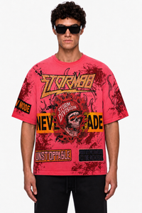 Strom88 Carey Rhinestone Tee Red