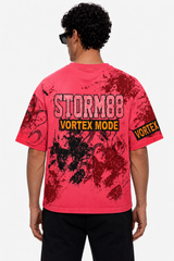 Strom88 Carey Rhinestone Tee Red
