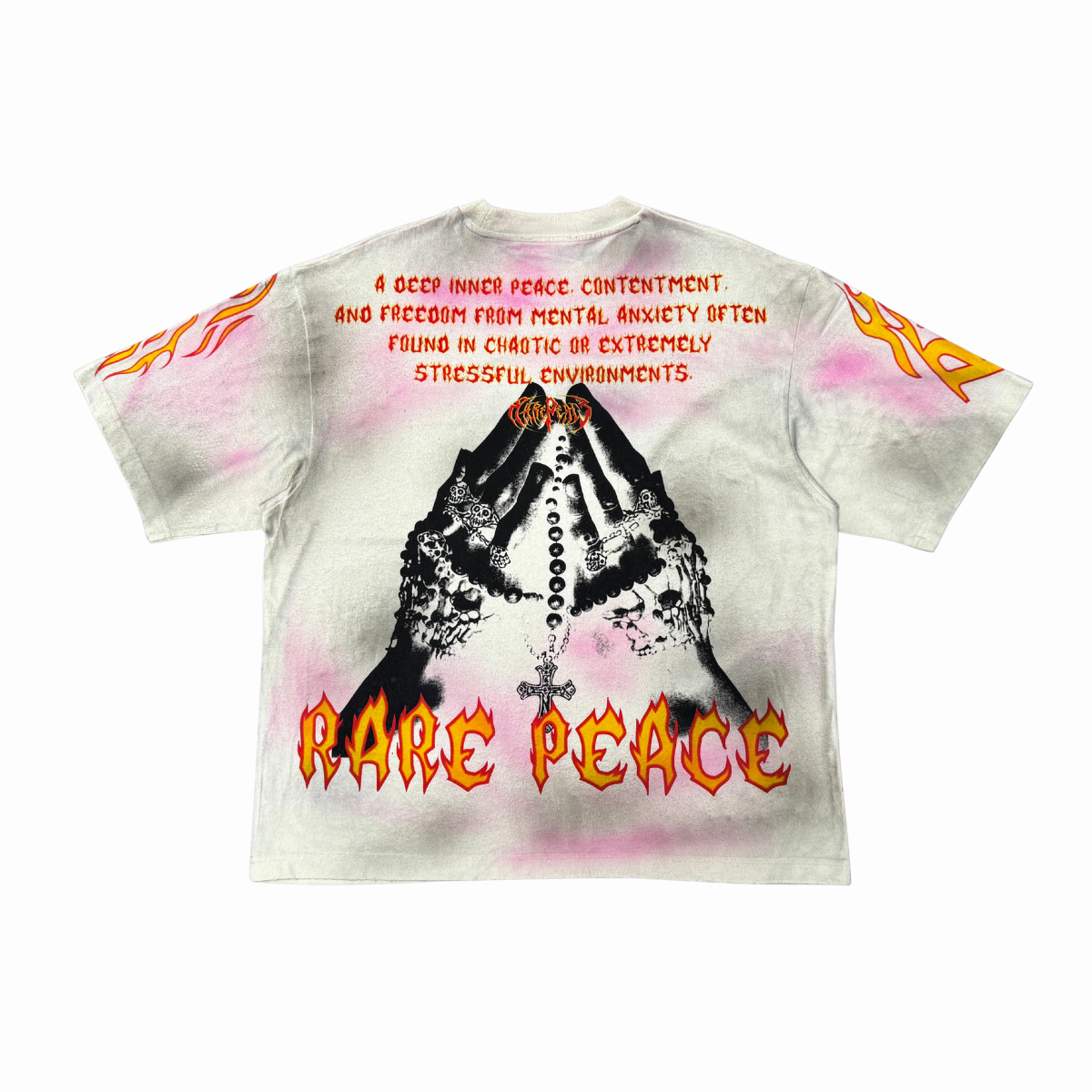 Rare Peace Washed Inner Peace Rhinestone Tee Cream