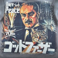 Rare Peace God father Rhinestone Tee Grey Washed