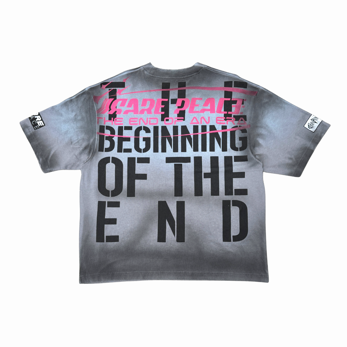 Rare Peace God father Rhinestone Tee Grey Washed