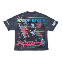 Rare Peace Terminator Rhinestone Tee Dark Grey Wash