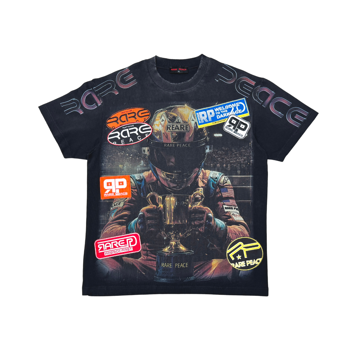 Rare Peace Racer Multi Patches Tee Black