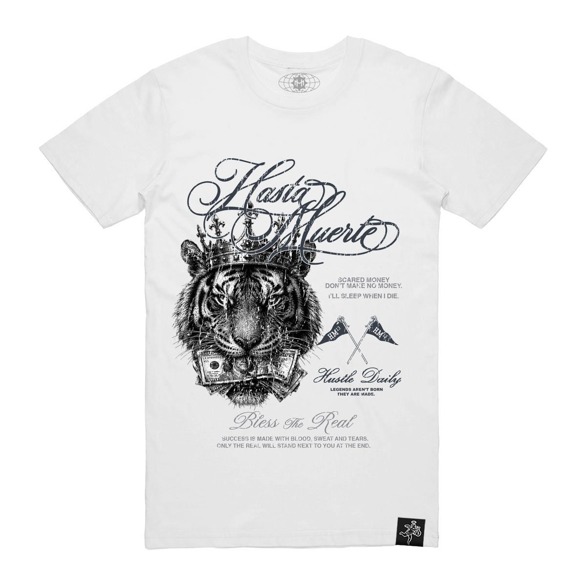 Hasta Muerte Light Crown Tiger Tee White