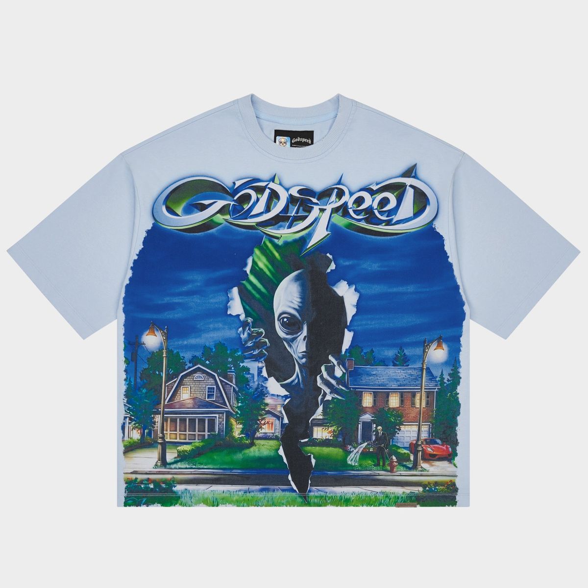 Godspeed Neighborhood Watch Tee Ice Blue