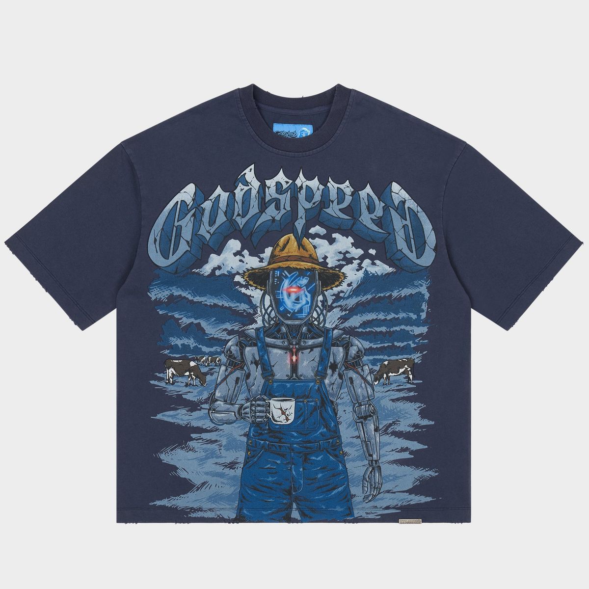 Godspeed Aura Farm II Tee Navy Blue