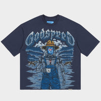 Godspeed Aura Farm II Tee Navy Blue