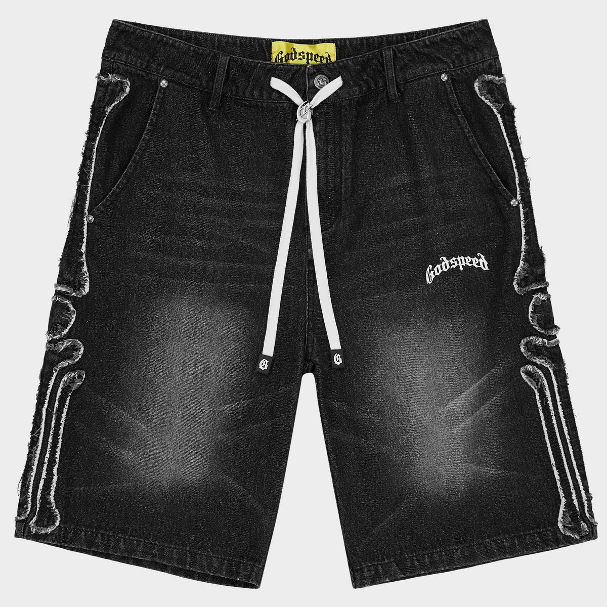 Godspeed Fémur Frayed Denim Shorts Black