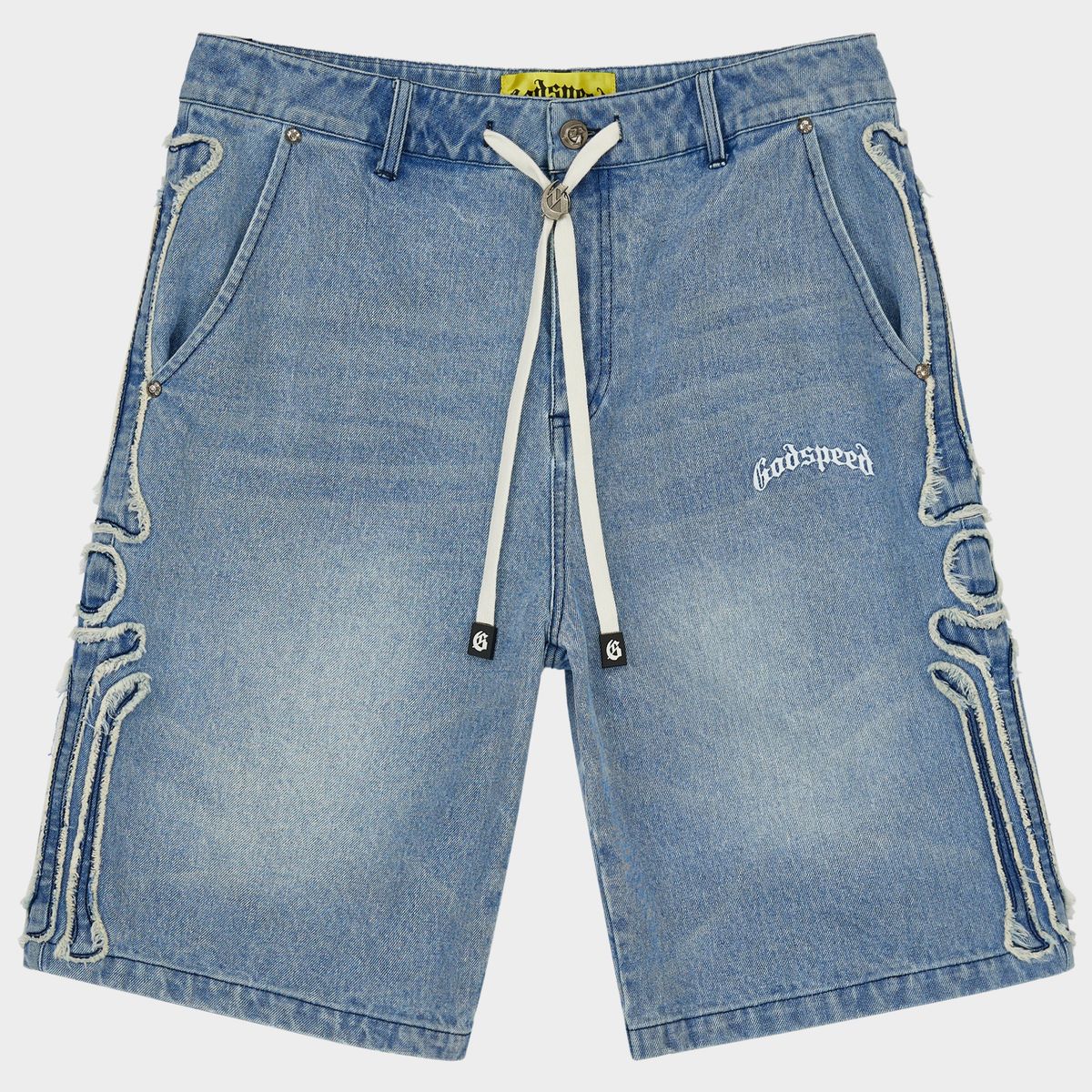 Godspeed Fémur Frayed Denim Shorts Blue