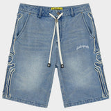 Godspeed Fémur Frayed Denim Shorts Blue