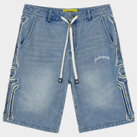 Godspeed Fémur Frayed Denim Shorts Blue
