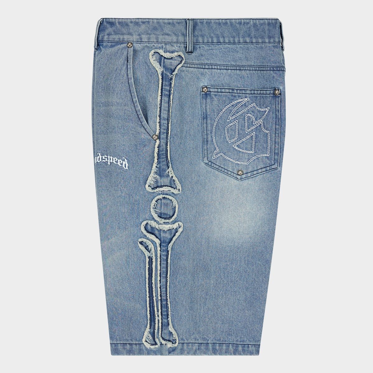 Godspeed Fémur Frayed Denim Shorts Blue