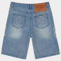 Godspeed Fémur Frayed Denim Shorts Blue