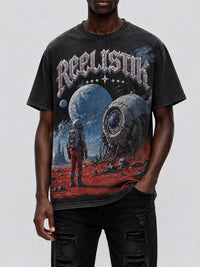 Reelistik NYC Space Astronaut Rhinestone Tee Black