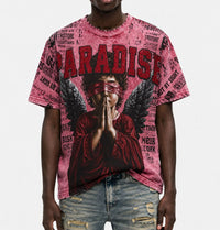 Reelistik NYC Baby Angel Rhinestone Tee Red