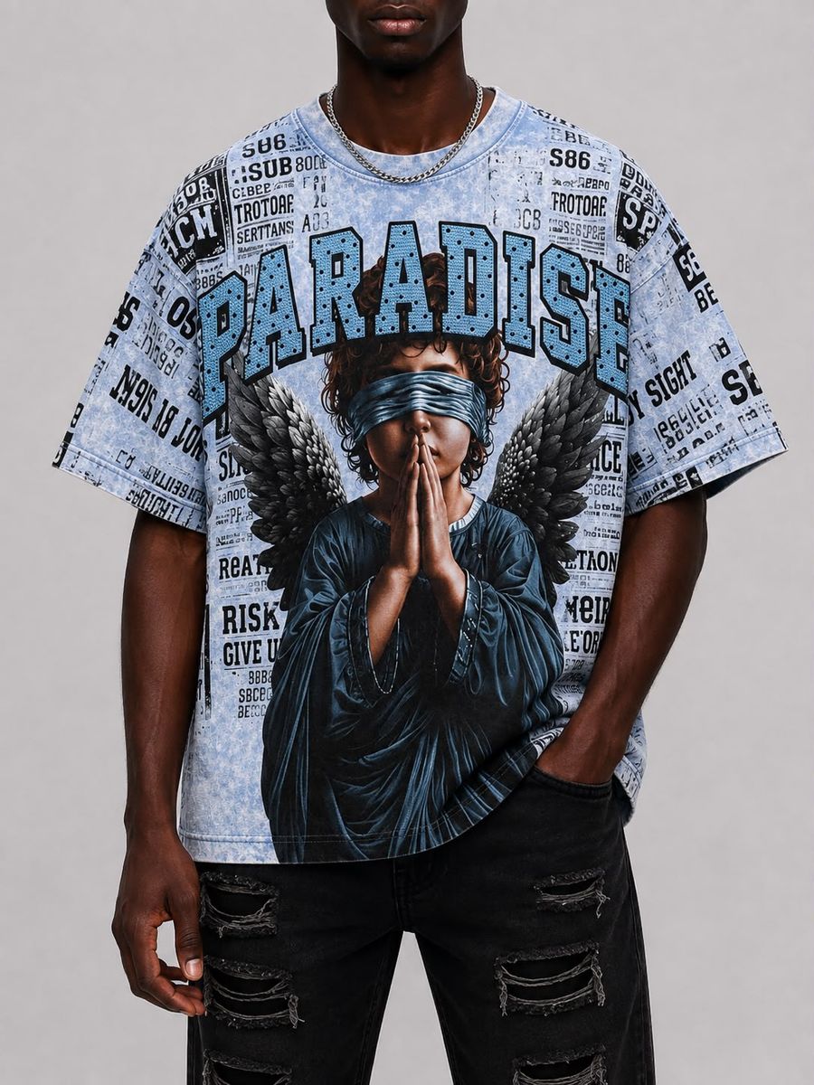 Reelistik NYC Baby Angel Rhinestone Tee Blue