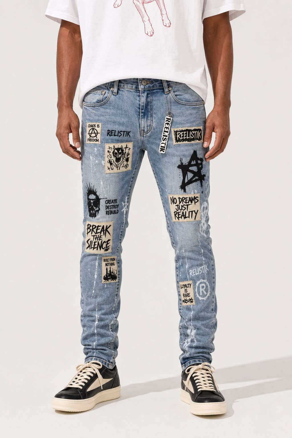 Reelistik Nyc Break The Silence Patched Jeans Blue