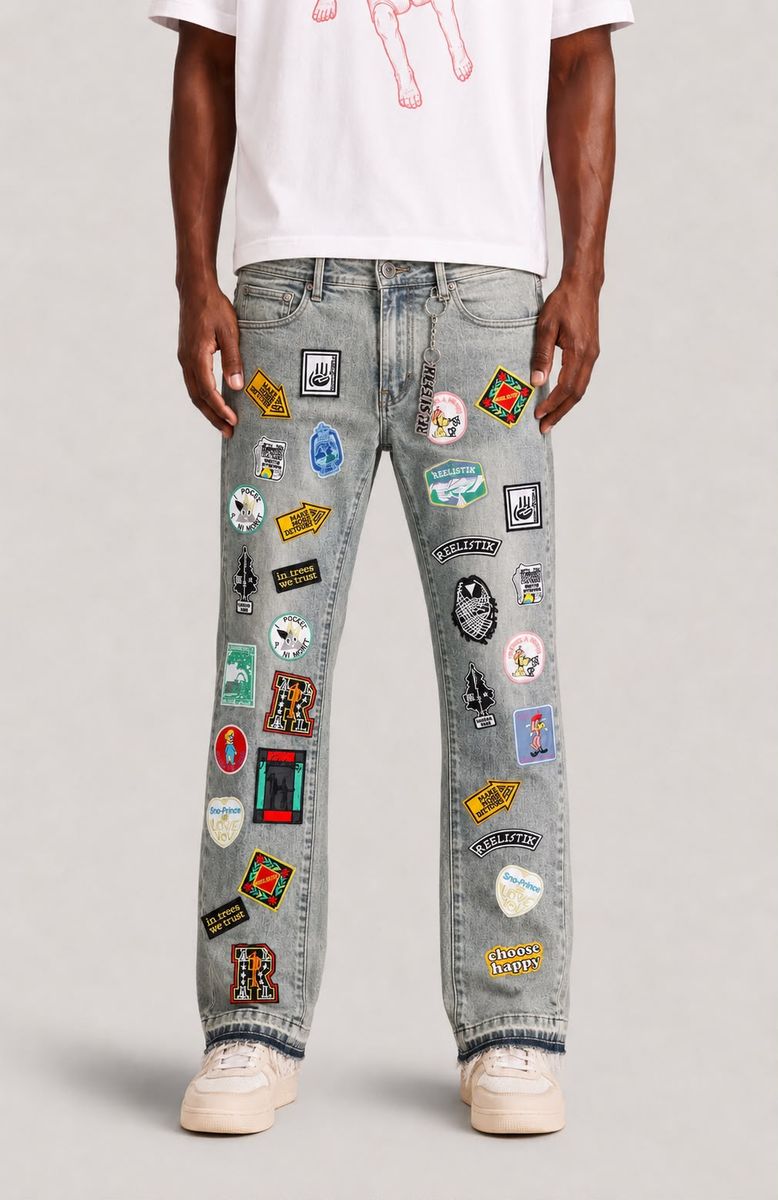 Reelistik Nyc True Patches Jeans Tan Blue