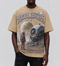 Reelistik NYC Space Astronaut Rhinestone Tee Tan